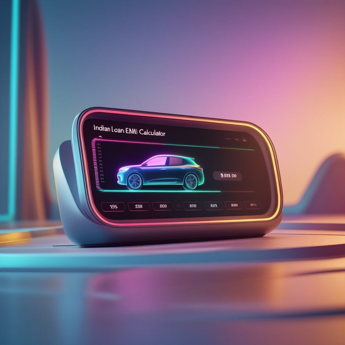 Modern Indian car loan EMI calculator interface for 2025